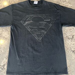 Vintage Faded Black Superman T-Shirt